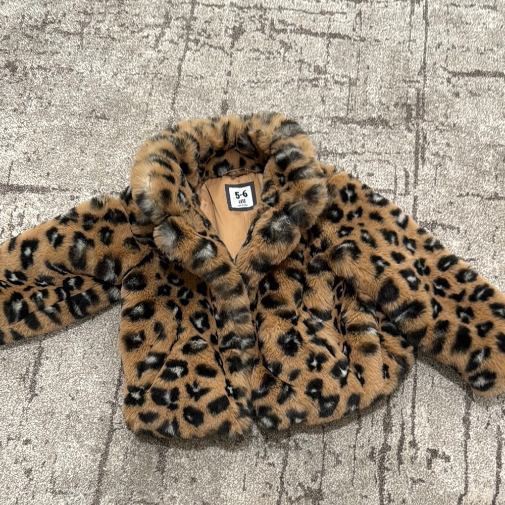 Leopard Print Faux Fur Jacket